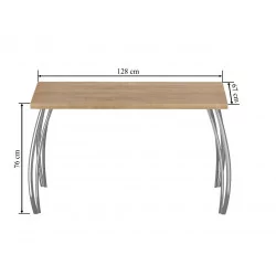 Table Arcadia – Pieds chromés & chêne doré Golddeco