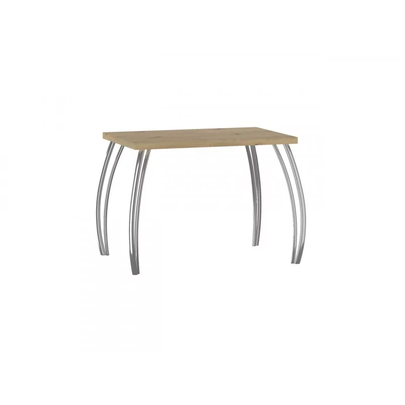 Table Arcadia Compact – Chêne artisanal & chrome Golddeco