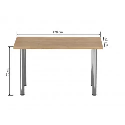 Table Milano – Chêne doré & pieds chromés Golddeco