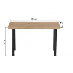 Table Milano Noir – Chêne doré & métal Golddeco