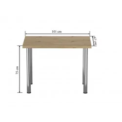 Table Milano Compact – Chêne artisanal & chrome Golddeco