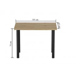 Table Milano Compact Noir – Chêne artisanal Golddeco