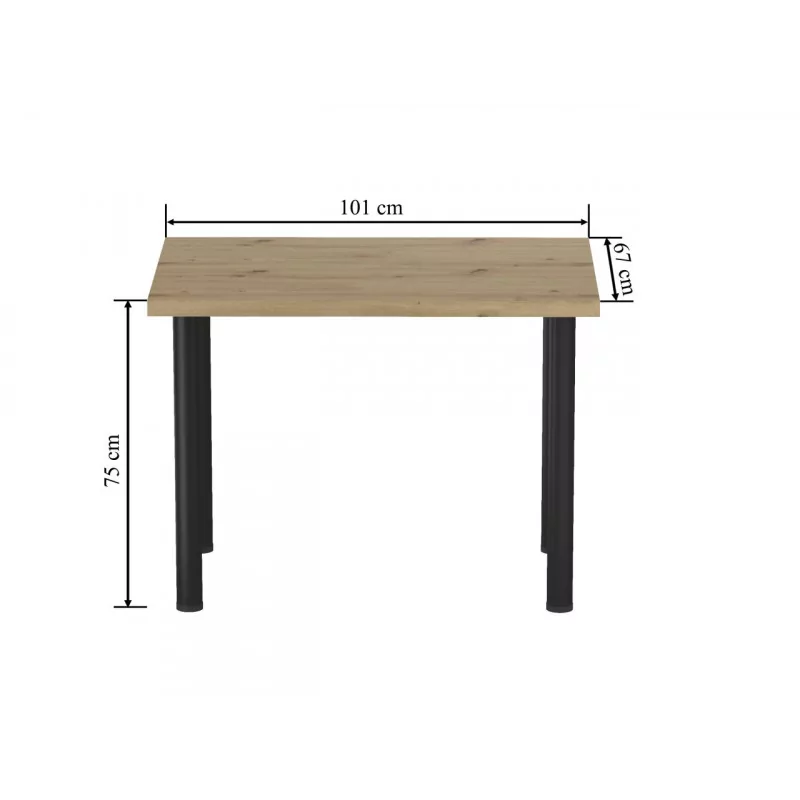 Table Milano Compact Noir – Chêne artisanal Golddeco