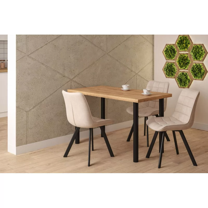 Table Milano Compact Noir – Chêne artisanal Golddeco