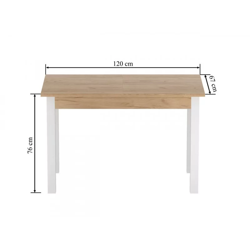 Table Extensible Milano Blanc & Chêne Doré Golddeco