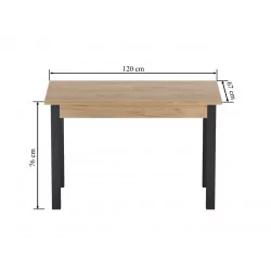 Table Extensible Milano Noir & Chêne Doré Golddeco