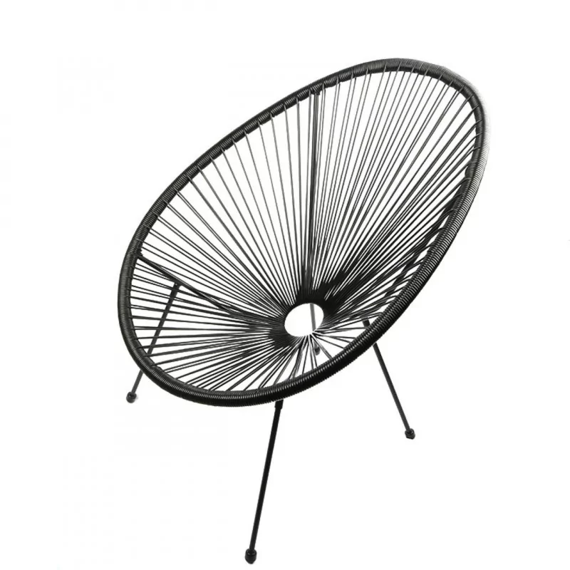 Fauteuil Lounge Noir en Technorattan – Look Design et Léger | Golddeco