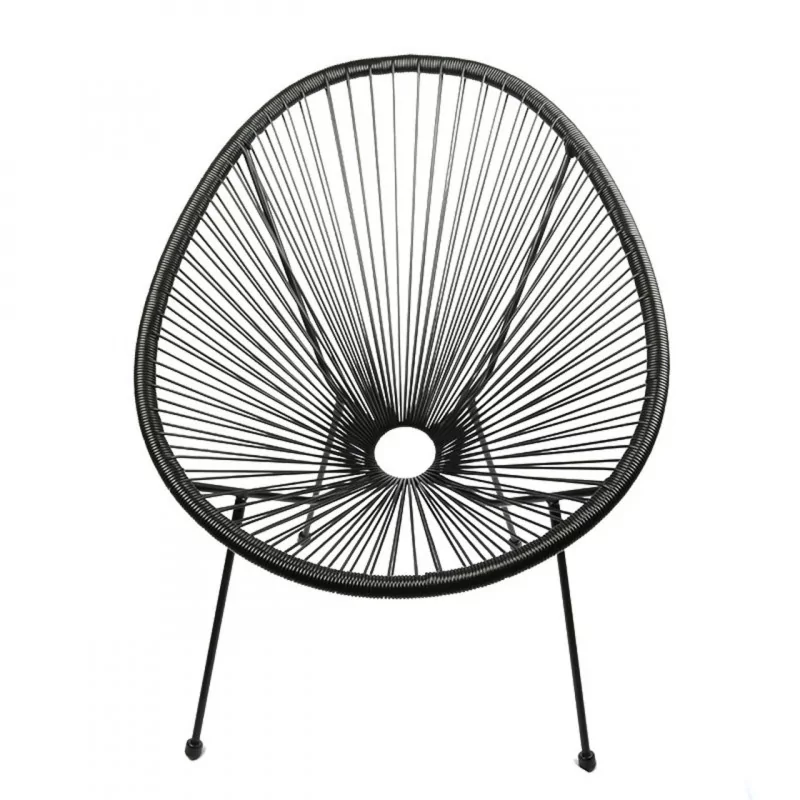 Fauteuil Lounge Noir en Technorattan – Look Design et Léger | Golddeco