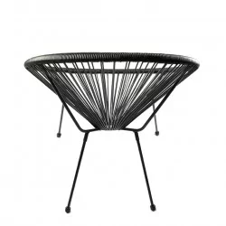 Fauteuil Lounge Noir en Technorattan – Look Design et Léger | Golddeco