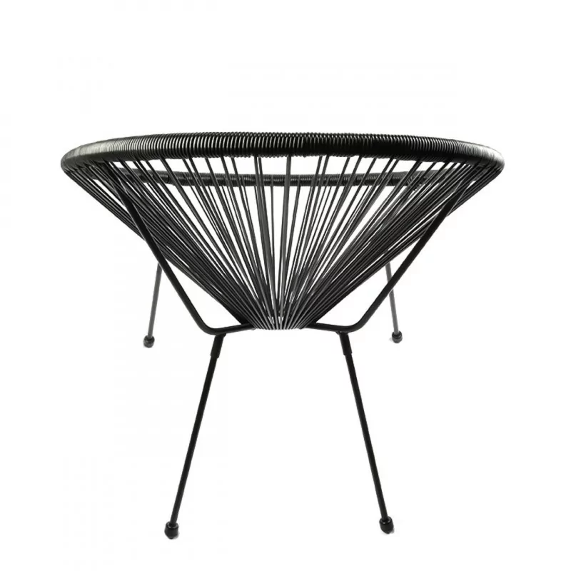 Fauteuil Lounge Noir en Technorattan – Look Design et Léger | Golddeco