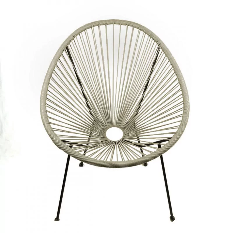 Fauteuil Lounge Beige en Technorattan – Élégance Naturelle | Golddeco