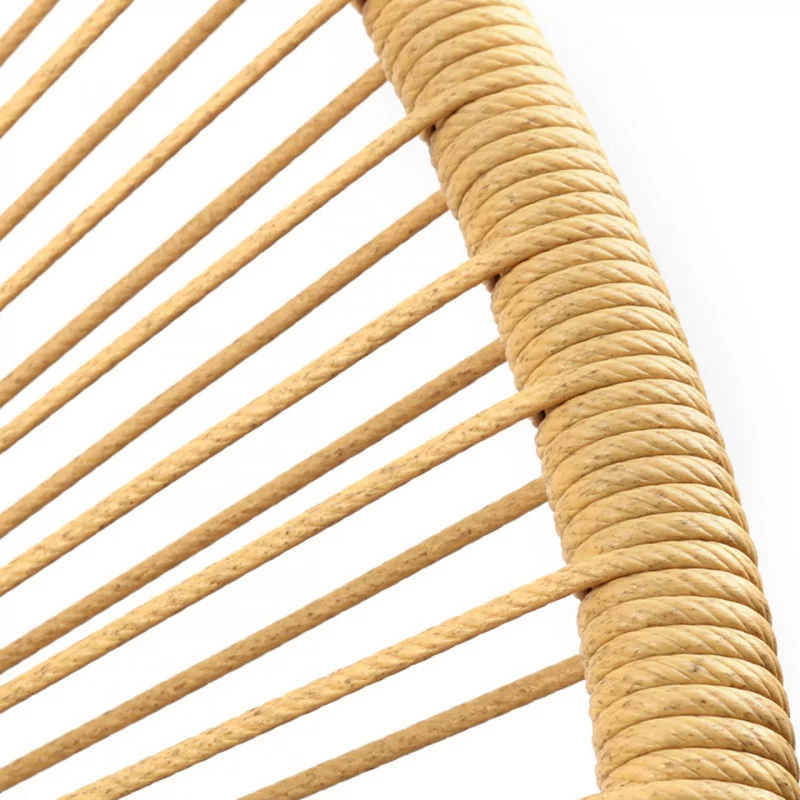 Fauteuil Lounge en Technorattan Naturel – Style Décontracté & Élégant