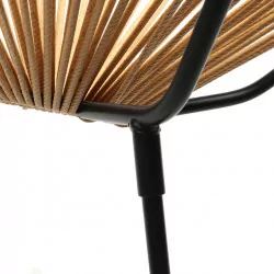 Fauteuil Lounge en Technorattan Naturel – Style Décontracté & Élégant