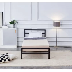 Lit en métal 90x200 noir – design moderne et durable | Golddeco