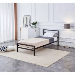 Lit en métal 90x200 noir – design moderne et durable | Golddeco