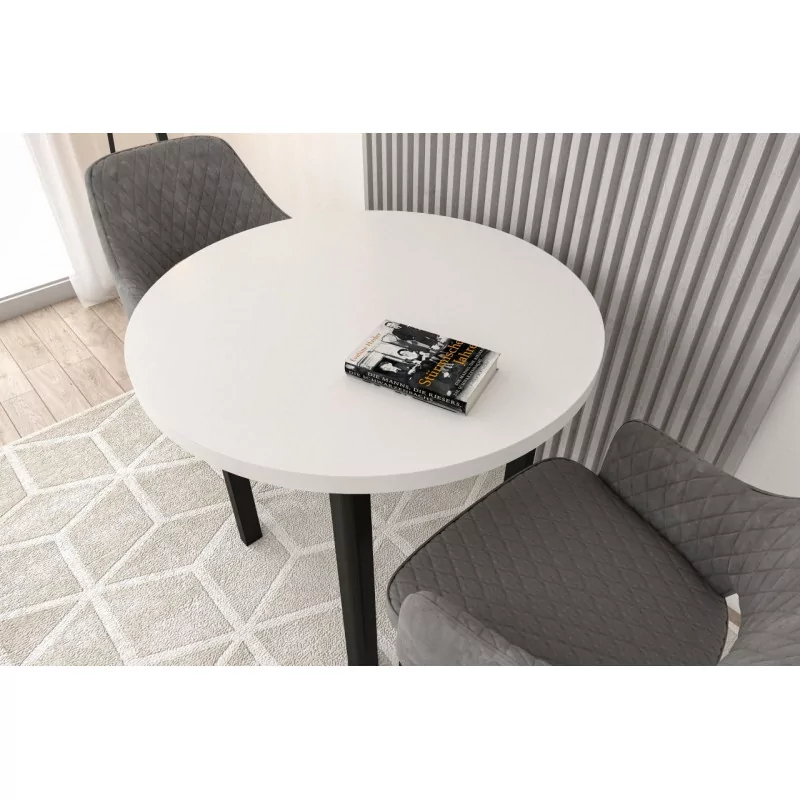 Table Ronde Siena Blanc & Noir – Design Contemporain Golddeco