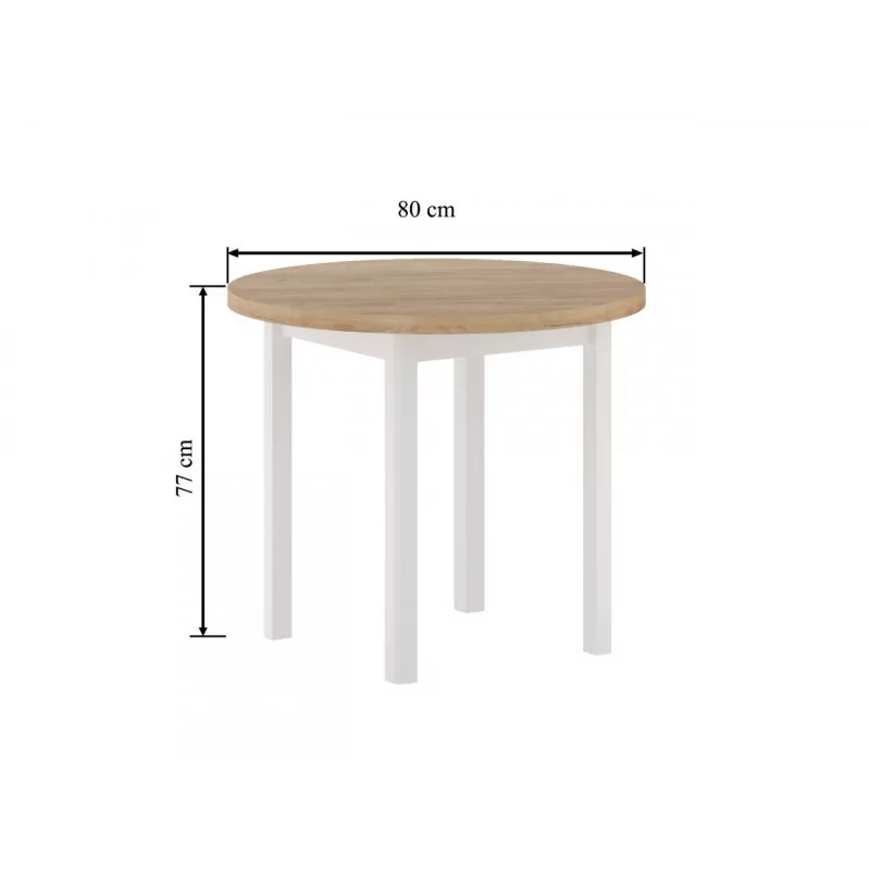 Table Ronde Verona Chêne Doré & Blanc – Style Scandinave