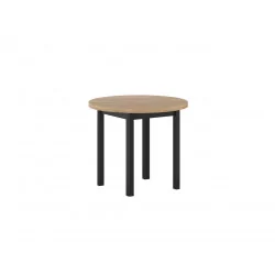 Table Ronde Ravenna Chêne Doré & Noir – Esprit Industriel Chic Golddeco