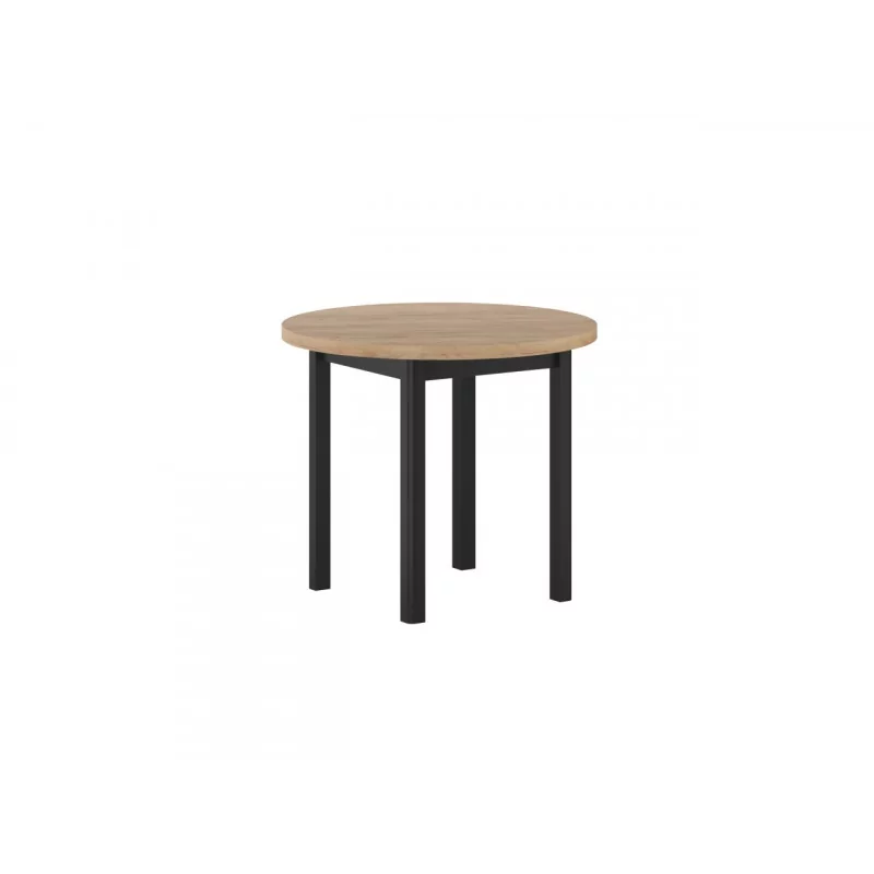 Table Ronde Ravenna Chêne Doré & Noir – Style Industriel