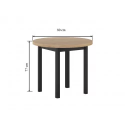 Table Ronde Ravenna Chêne Doré & Noir – Style Industriel