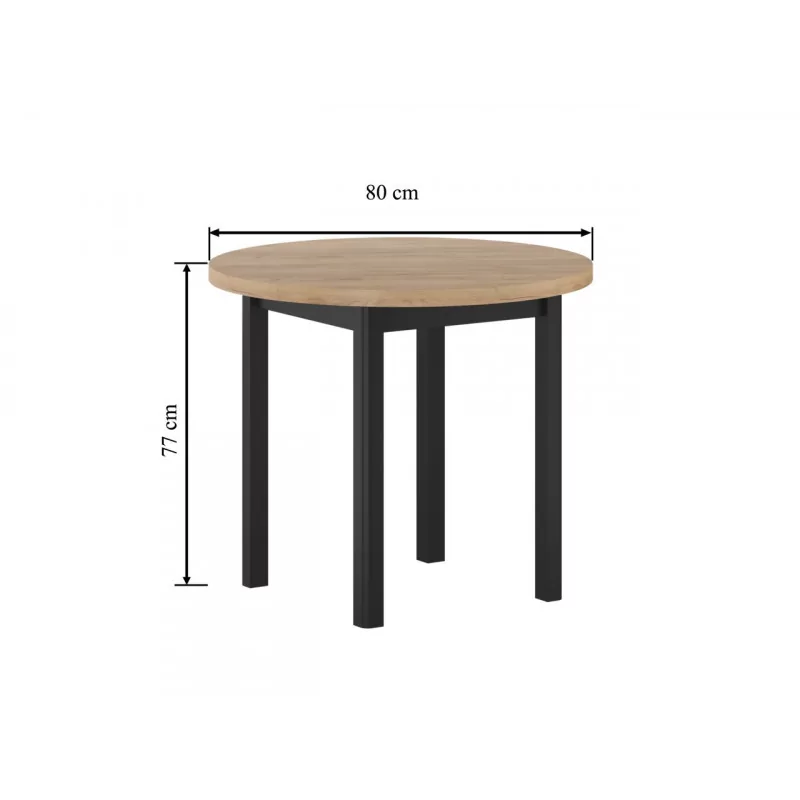 Table Ronde Ravenna Chêne Doré & Noir – Style Industriel