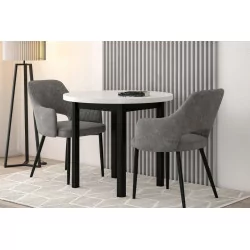 Table Ronde Siena Blanc & Noir XL – Design Moderne