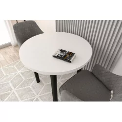 Table Ronde Siena Blanc & Noir XL – Design Moderne