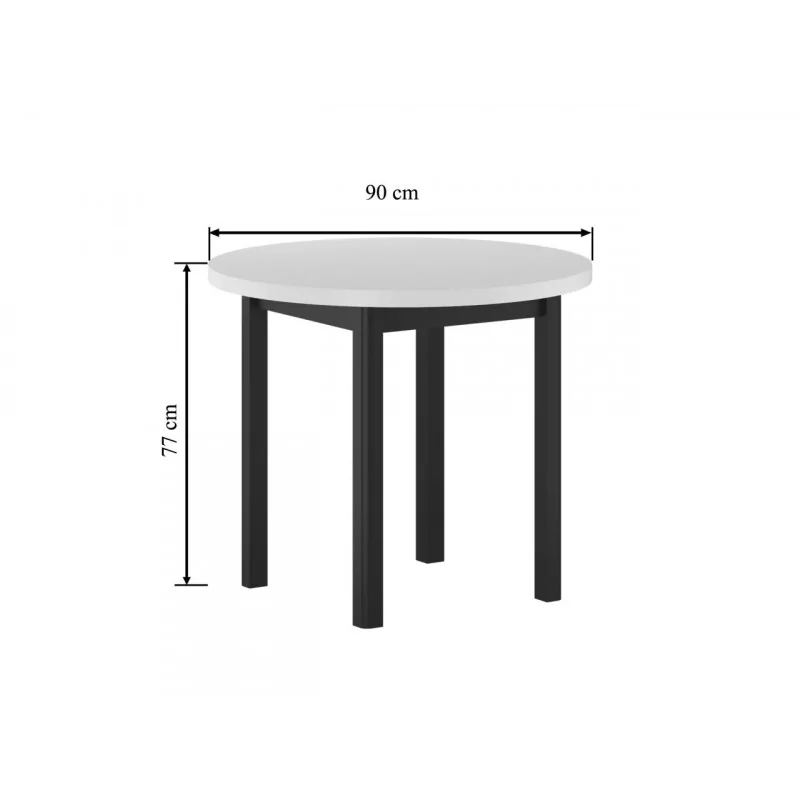 Table Ronde Siena Blanc & Noir XL – Design Moderne