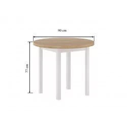 Table Ronde Verona Chêne Doré & Blanc XL – Scandinave