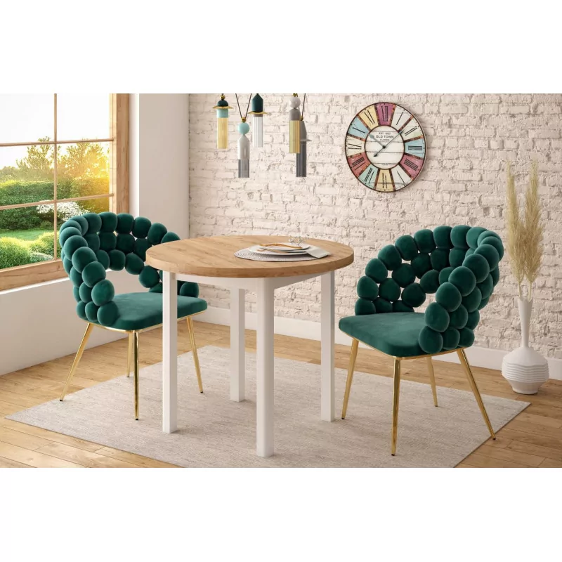 Table Ronde Verona Chêne Doré & Blanc XL – Scandinave