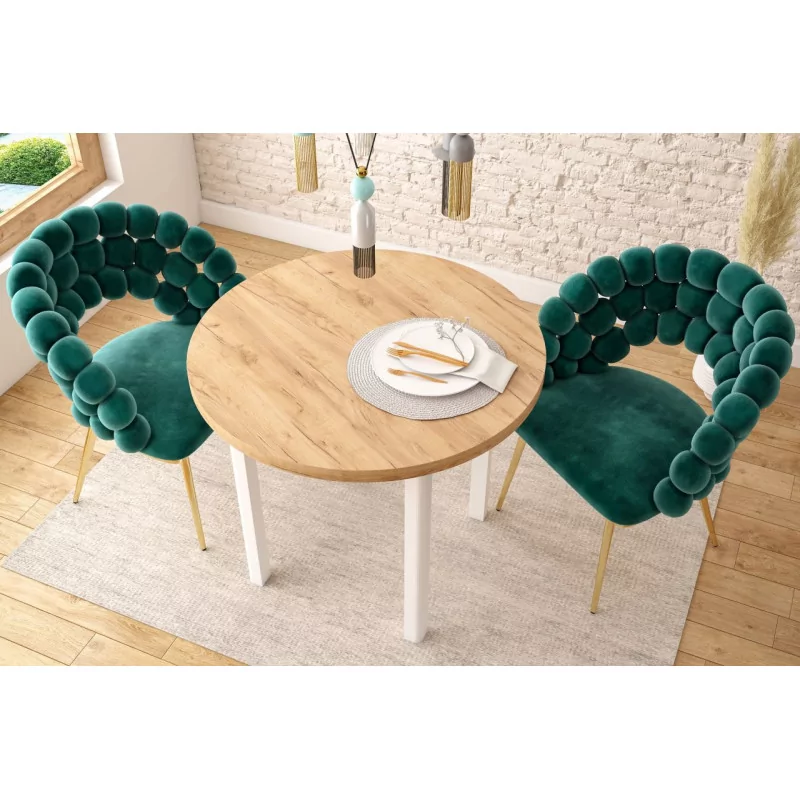 Table Ronde Verona Chêne Doré & Blanc XL – Scandinave