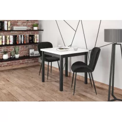Table Carrée Modena Blanc & Noir – Design Moderne