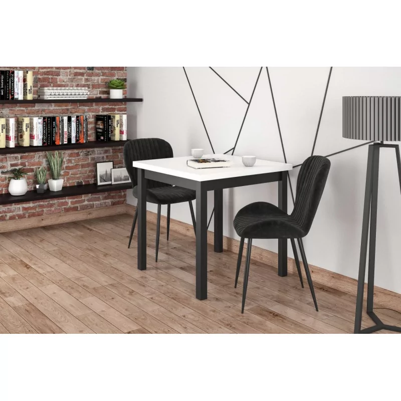 Table Carrée Modena Blanc & Noir – Design Moderne