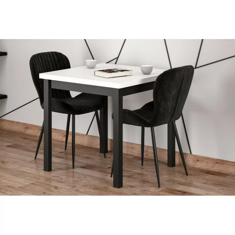 Table Carrée Modena Blanc & Noir – Design Moderne