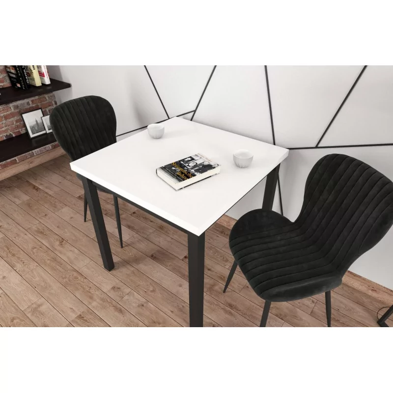 Table Carrée Modena Blanc & Noir – Design Moderne