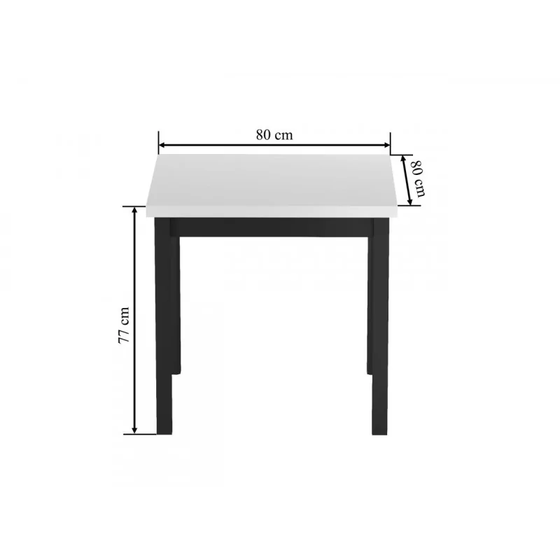 Table Carrée Modena Blanc & Noir – Design Moderne