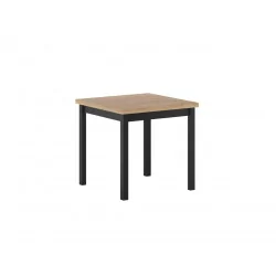 Table Carrée Torino Chêne Doré & Noir – Style Industriel Golddeco