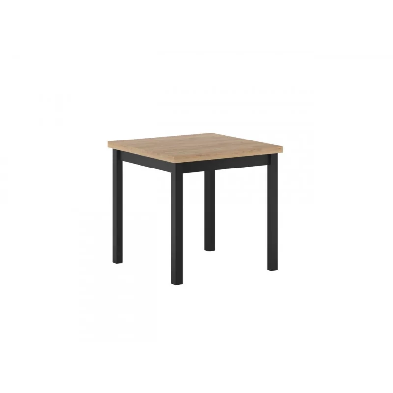 Table Carrée Torino Chêne Doré & Noir – Industrielle