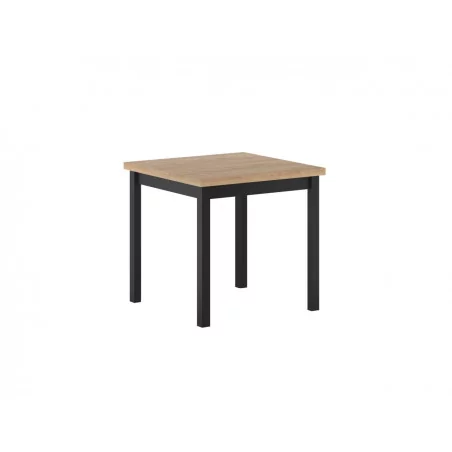 Table Carrée Torino Chêne Doré & Noir – Industrielle