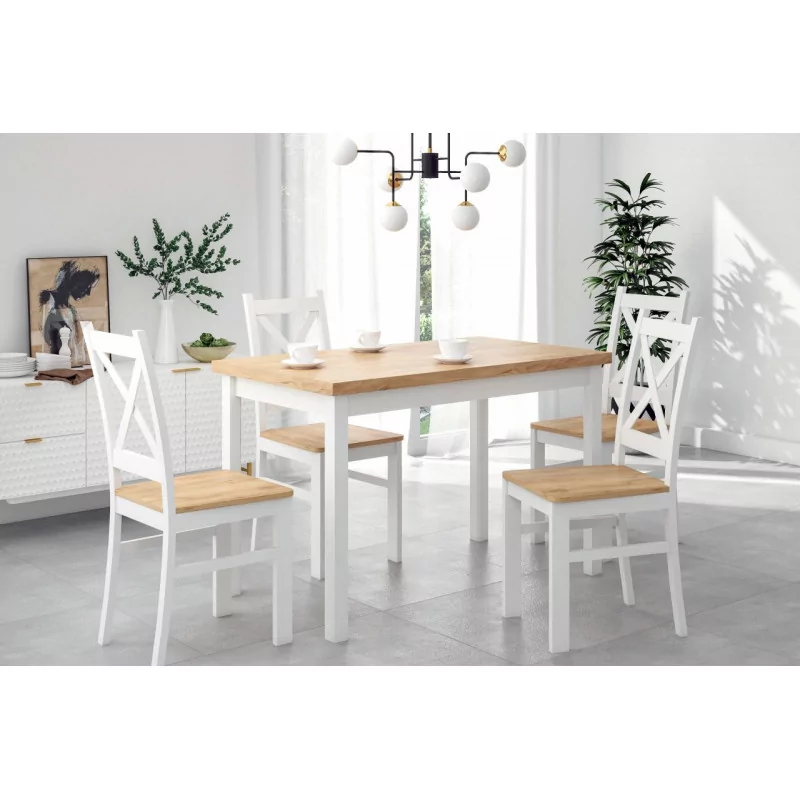 Table Verona Chêne Doré & Blanc – Style Scandinave