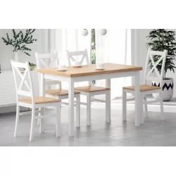 Table Verona Chêne Doré & Blanc – Style Scandinave