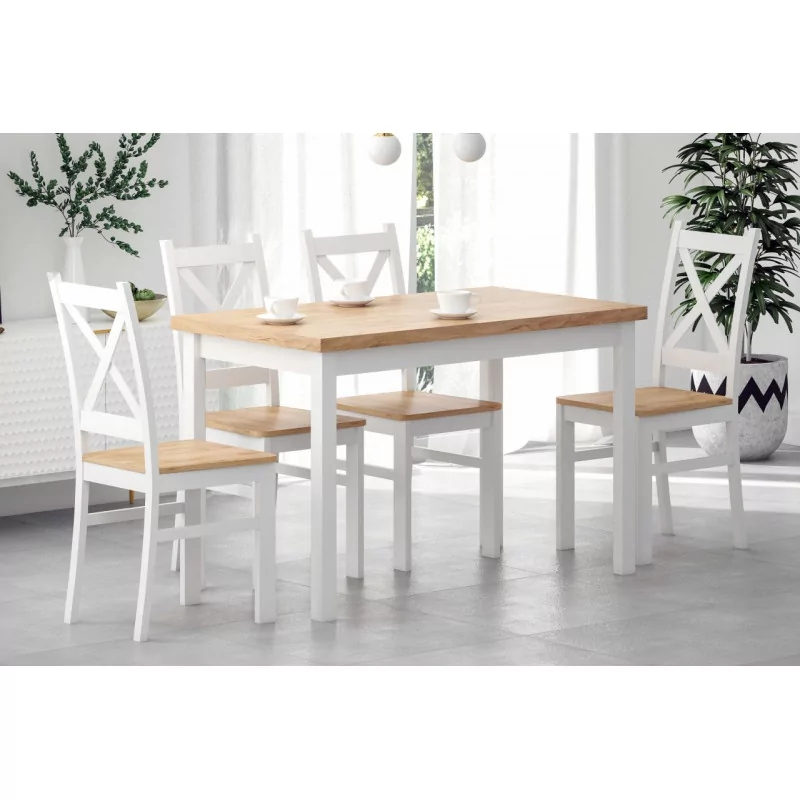 Table Verona Chêne Doré & Blanc – Style Scandinave