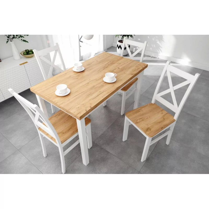 Table Verona Chêne Doré & Blanc – Style Scandinave