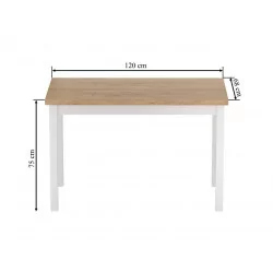 Table Verona Chêne Doré & Blanc – Style Scandinave