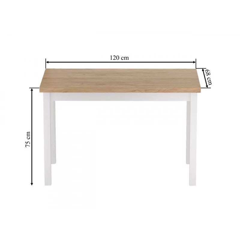 Table Verona Chêne Doré & Blanc – Style Scandinave