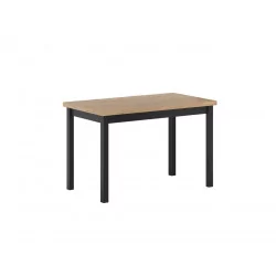 Table Rectangulaire Verona Chêne Doré & Noir – Esprit Industriel Golddeco