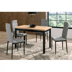 Table Verona Chêne Doré & Noir – Style Industriel