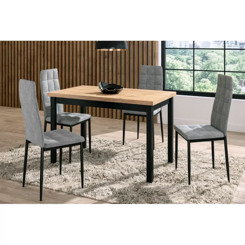 Table Verona Chêne Doré & Noir – Style Industriel