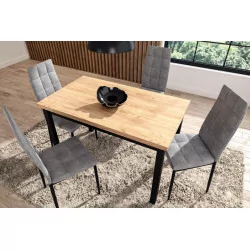 Table Verona Chêne Doré & Noir – Style Industriel