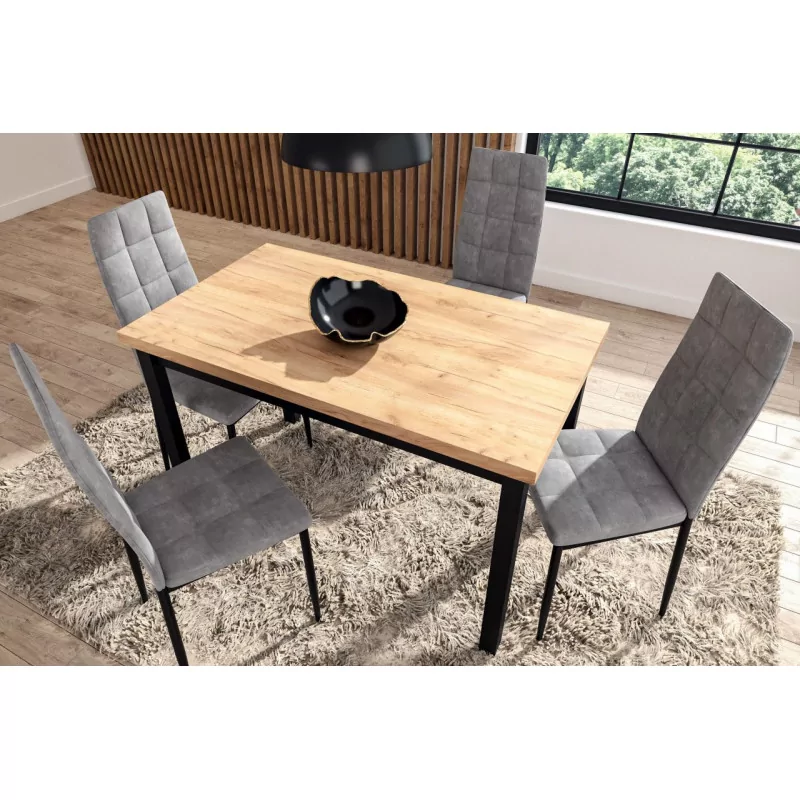 Table Verona Chêne Doré & Noir – Style Industriel